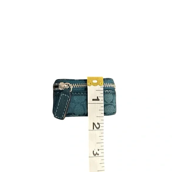 Coach Signature Teal Mini Medicine Travel Case - Picture 11 of 14